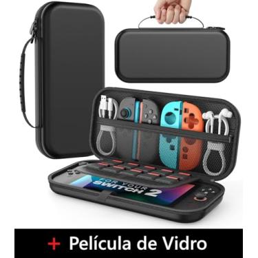 Imagem de Capa Nintendo Switch 2 + Película Vidro + 10 Compartimentos de Cartão - Capa Case De Proteção ®Youtek