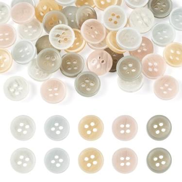 Imagem de 50 peças de botões de resina redondos planos 10 mm botões de costura para camisa, roupas, casacos, casacos, jaqueta, jeans, saias, costura, artesanato, decoração DIY