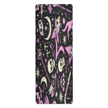 Imagem de Wassud Itens mágicos de desenho animado tapete de ioga tapetes de exercícios dobráveis tapete de ginástica antiderrapante para mulheres e homens tapete de fitness de piso de pilates com bolsa de