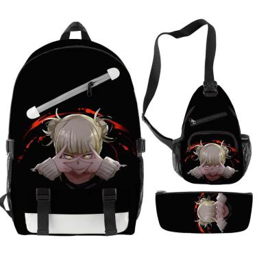 Imagem de Conjunto de mochilas My Heros Academias Satchel Anime com impressão 3D, 3 unidades