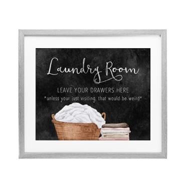 Imagem de Stupell Industries Impressão emoldurada cinza Leave Your Drawers Laundry Under Glass, design by Kim Allen, 13 x 16