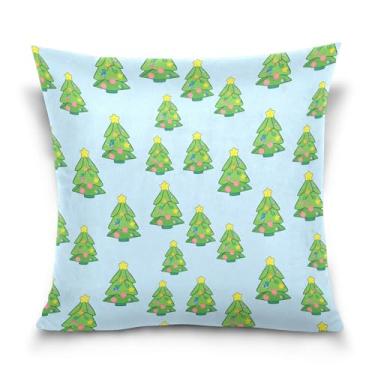 Imagem de Burbuja Capas de almofada 45,7 x 45,7 cm, árvore de Natal de veludo macio, capa decorativa para sofá, sofá, sala de estar, quarto