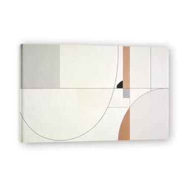 Imagem de Cores simplificadas Arte em tela minimalista: Serenidade tons neutros grande área em branco para decoração de espaço calmo 80 x 120 cm emoldurada
