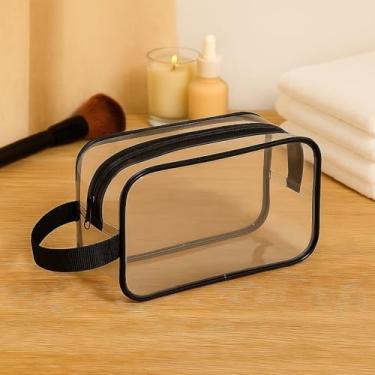 Imagem de Necessaire Transparente com Zíper – Bolsa Organizadora Para Enfermagem, Maquiagem, Escola e Academia(1,Preto)