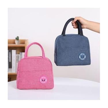 Imagem de Bolsa Térmica Portátil Impermeável, Tecido Oxford, 13 x 21 x 23 cm, 4 Litros, com Isolamento Térmico, para Marmita e Lancheira ROSA