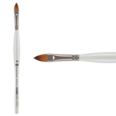 Imagem de Borciani e Bonazzi Pincel de pintura sintético Unico Fiamatto Série 822, língua de gato tamanho 10 - para pintura acrílica e aquarela - Cabo ergonômico, amigo dos animais, virola de latão, feito à mão