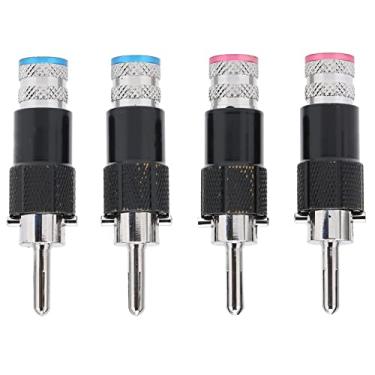 Imagem de Sanpyl Plugues Banana Conexão Rápida e Flexível para Equipamento de áudio Profissional 4pcs Preto Azul Rosa