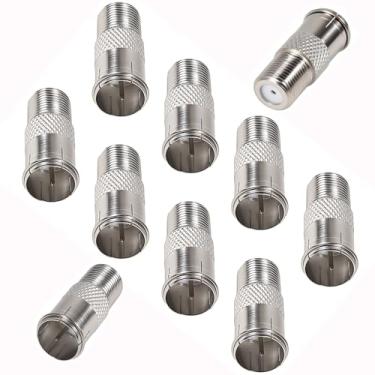 Imagem de Cabo coaxial de conexão rápida, conector F tipo macho para fêmea, adaptador push-on para cabo RG6 antena parabólica, TV, Internet e RV