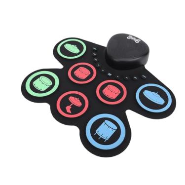 Imagem de Generic Conjunto de Bateria Eletrônica, Kit de Bateria Portátil 7Pads Com Alto-falante Embutido, Baquetas, Recarregável, Pedais de, para Iniciantes e Jogadores Avançados