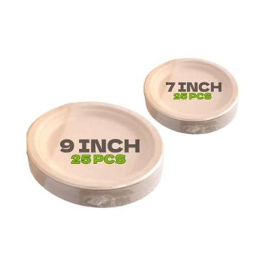 Imagem de Pratos De Papel Descartáveis De Alta Resistência De 9,7 Polegadas, Pac