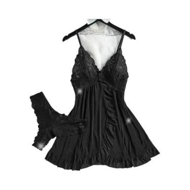 Imagem de Conjunto De Pijamas De Verão Para Mulheres, Camisola Sem Mangas E Cost