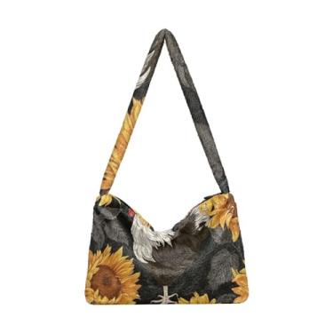 Imagem de Bolsa de pelúcia Three Tulips, bolsa tiracolo para mulheres, bolsas de outono, Galo e girassol, One Size