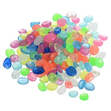 Imagem de 100 peças de pedras brilhantes 13-17 mm decoração de pedras luminosas no escuro decoração DIY decorativo multicolorido para jardim, vaso de plantas, aquário