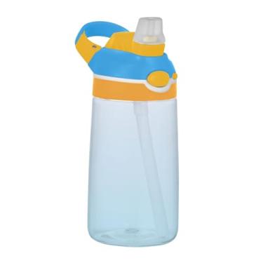 Imagem de Magnolia Garrafa de água infantil gradiente azul celeste com canudo 473 ml Tritan 473 ml Garrafa de água esportiva portátil reutilizável para crianças, à prova de vazamento, alça de transporte
