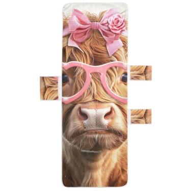 Imagem de Linda capa para espreguiçadeira de vaca Highland Capas de cadeira de praia para piscina, espreguiçadeira de praia 203 x 76 cm