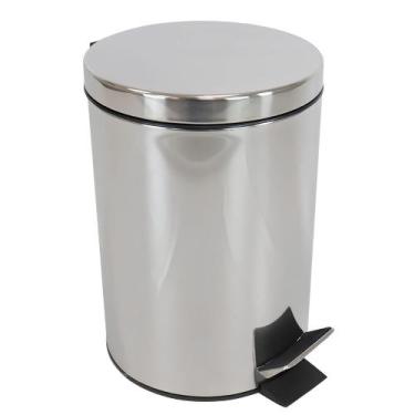 Imagem de Lixeira Inox Elegante 8L com Pedal e Cesto Removível - Praticidade e E