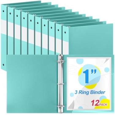 Imagem de Henoyso Fichário de plástico com 3 anéis, fichário flexível, tamanho carta, tamanho 21 x 28 cm, comporta até 225 folhas com 1 bolso, fichário versátil para escola, escritório, casa (2,5 cm, verde