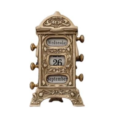 Imagem de Calendário de mesa vintage de latão, ornamentos decorativos macios feitos à mão de alta qualidade, presentes de calendário perpétuo, ornamentos decorativos - ornamentos criativos de cobre puro
