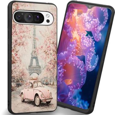 Imagem de RUUHLJLET Projetada para Google Pixel 10 Pro XL de 6,8 polegadas, capa fosca macia oferece proteção total (Torre Eiffel em flor de cerejeira de Paris)