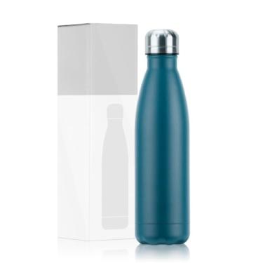 Imagem de Garrafa Térmica Inox 500ml Aço Inoxidável 304 - Para Academia, Esportes e Viagem, Mantém Bebida Gelada 24h(azul eletrônico)