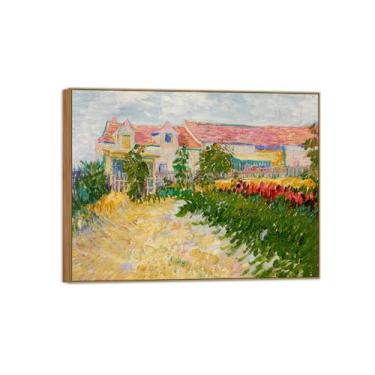 Imagem de Vincent van Gogh Famosa pintura em tela de arte de parede pronta para pendurar. Jardim 2. Imagem em moldura de madeira para decoração de sala de estar 70 x 90 cm 27 x 35 pol