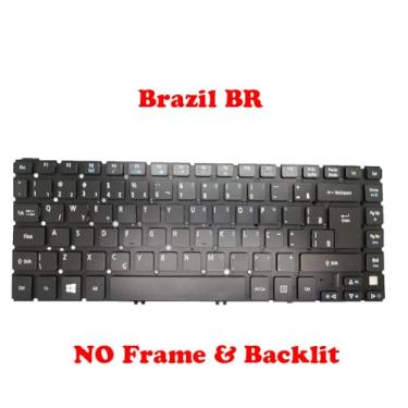 Imagem de Teclado para notebook para ACER M5-481T M5-481P M5-481TG NSK-R2GBQ Travelmate X483 X483G X483G-SMB Brasil BR Sem moldura com retroiluminação