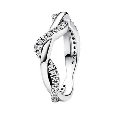 Imagem de Anéis De Zircônia Em Prata Esterlina 925 Para Mulheres, Joias Brilhant