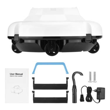 Imagem de Robô limpador de piscina sem fio inteligente automático dupla sucção forte aspirador robótico de piscina sem fio com bateria de 5200mAh para piscinas de fibra de vidro de concreto (Plugue UE)