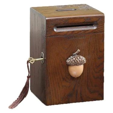 Imagem de Cofrinho cofrinho poupança feito à mão de madeira infantil marcas populares cofrinho cofrinho decoração de casa presente crianças cofrinhos decoração de casa