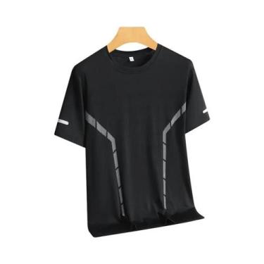 Imagem de Camiseta De Corrida Masculina De Verão Em Seda Gelada, Secagem Rápida,