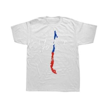 Imagem de Camiseta De Algodão Com a Bandeira Do Chile Para Homens E Mulheres, Ca