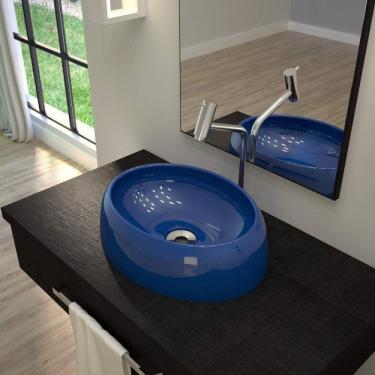 Imagem de Cuba de Apoio para Banheiro Ov39w Capri Compace Azul