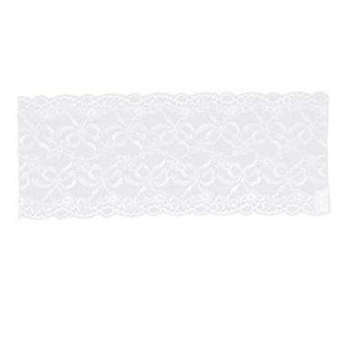 Imagem de Fita de renda elegante de nylon extensível, acessórios de roupas faça você mesmo para decorações de festa de casamento, 19 cm de largura, 10 jardas (Branca)