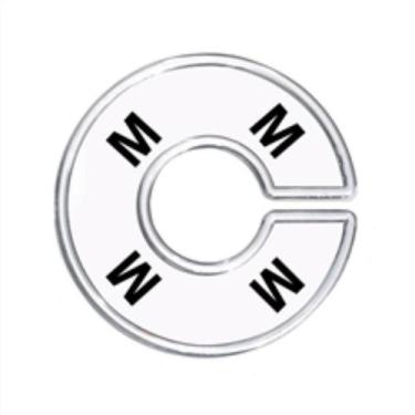 Imagem de Separador Para Cabide, Transparente Letras Impressão:M - Central