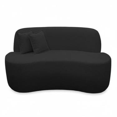 Imagem de Sofá Ondulado Orgânico Pequeno 2 Lugares Sala Bouclé Cor - Black House