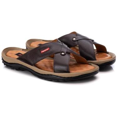 Imagem de Chinelo Ranster Masculino em Couro Legítimo Confortável e Elegante, 40