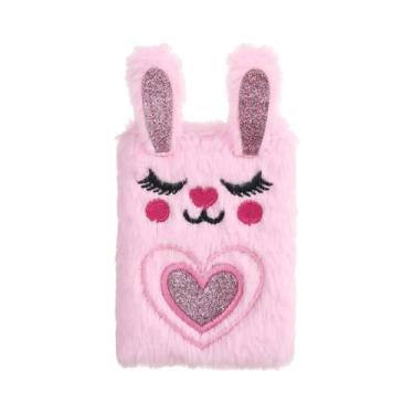 Imagem de Caderno Mini De Pelúcia De Coelho Cartoon Para Meninas, Diário Portáti