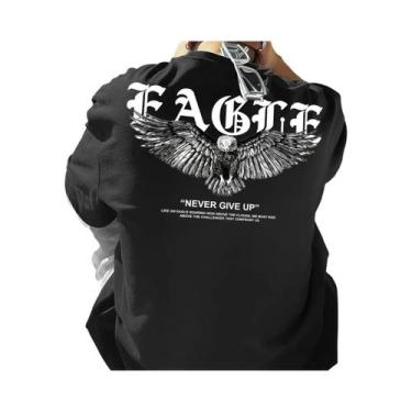 Imagem de Camiseta Masculina De Verão Em Algodão Casual De Tamanho Grande Com Go