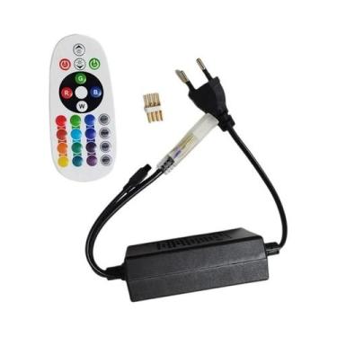 Imagem de Fita LED RGB 1000W Plugue EU 16 Cores Conector 4PIN 11MM 5050 Controle