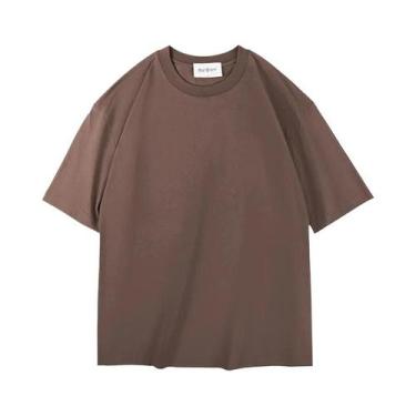 Imagem de Camiseta Branca Oversized Feminina 260 GSM Casual Streetwear Unissex E