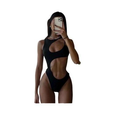 Imagem de Macaquinho Feminino Sexy Sem Mangas Com Recortes, Maiô De Verão De Cin