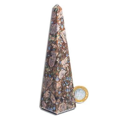 Imagem de Obelisco Riolita Rosa Natural Lapidação Manual 15 a 16cm - CristaisdeC