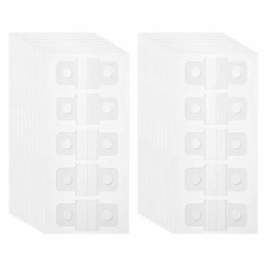 Imagem de MERIGLARE 20 Etiquetas Adesivas Transparentes para Pasta de Argolas, Materiais de Escritório, Versáteis, com Furos Redondos, Autoadesivas, para Pendurar em