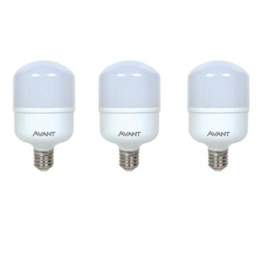 Imagem de Kit 3 Lâmpadas Led Bulbo 20w Branco Frio 6500K Bivolt Econômica Avant