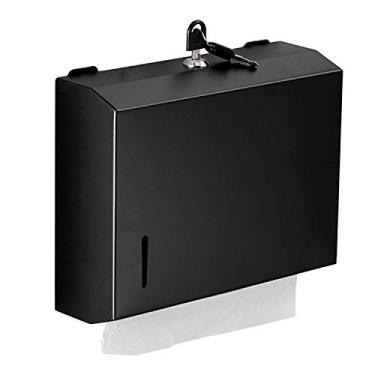 Imagem de Dispenser de Papel Toalha Parede em Aço Inoxidável com Janela Visível Design Trava 2 Chaves Capacidade Grande para Econo