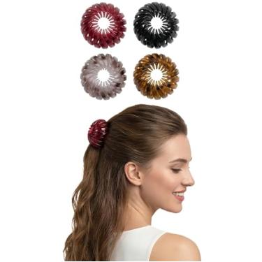 Imagem de Pacote com 4 grampos de cabelo para fazer coque, grampos de cabelo grandes para mulheres para cabelos grossos, garra versátil para rabo de cavalo e penteado, conjunto de acessórios de cabelo de