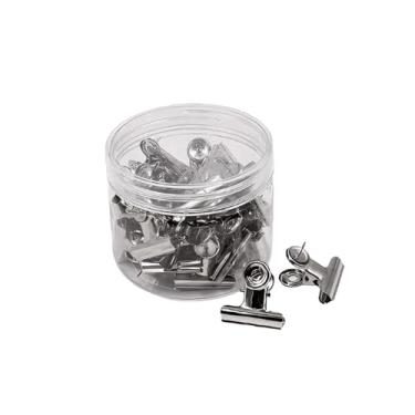 Imagem de 20 peças de pino com clipes de metal, pinos duráveis, tachinhas decorativas, tachas para quadro de cortiça, notas de obras de arte, fotos, para fices e casas, escola (prateado)