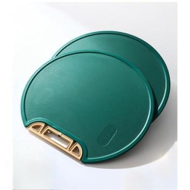 Imagem de Kit 2 Tábuas de Corte Plásticas Antibacterianas com Suporte Vertical | Tábua de Corte 30cm para Cozinha(redondo 2 pcs)