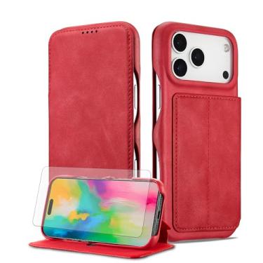 Imagem de Asuwish Capa de telefone para iPhone 17 Pro Max 6,9 polegadas carteira celular com protetor de tela de vidro temperado e flip couro PU porta-cartões acessórios i Phone17 17Pro i17 ProMax 17ProMax