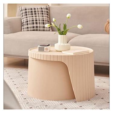 Imagem de Mesa de centro dobrável simples e moderna, mesas de centro redondas escaláveis para sala de estar, mesa central elegante, mesas de destaque empilháveis, móveis de casa expandidos para até 105 cm